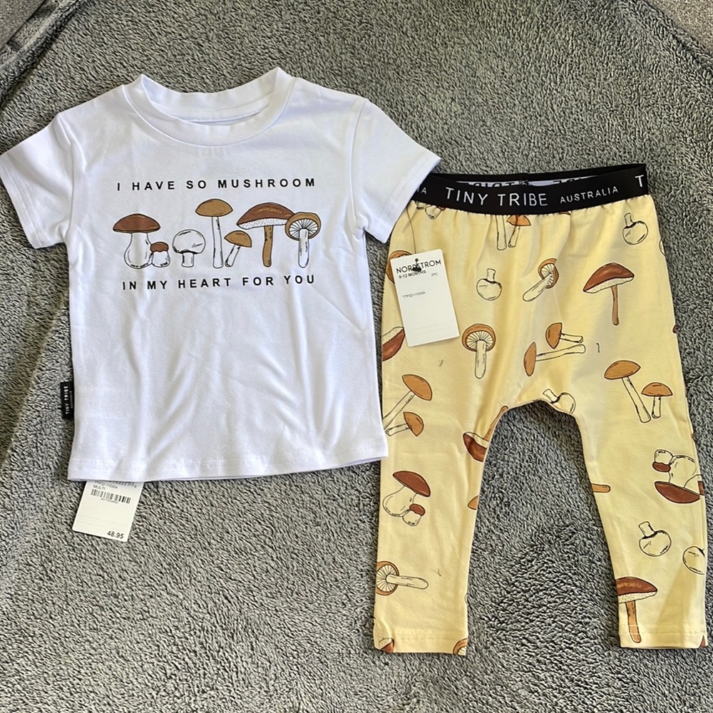 Tiny Tribe Mushroom Outfit - Size 9 - 12 Months - NWT